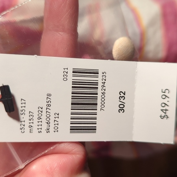 Lane Bryant linen pink Striped Tie-Shoulder Multi Color Top Size 30/32 4X  NWT - Picture 4 of 8